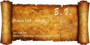 Baszler Vajk névjegykártya